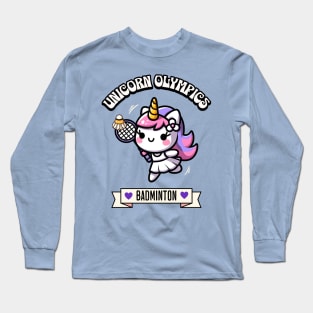 Badminton Unicorn Olympics 🦄 - Smash It! Long Sleeve T-Shirt